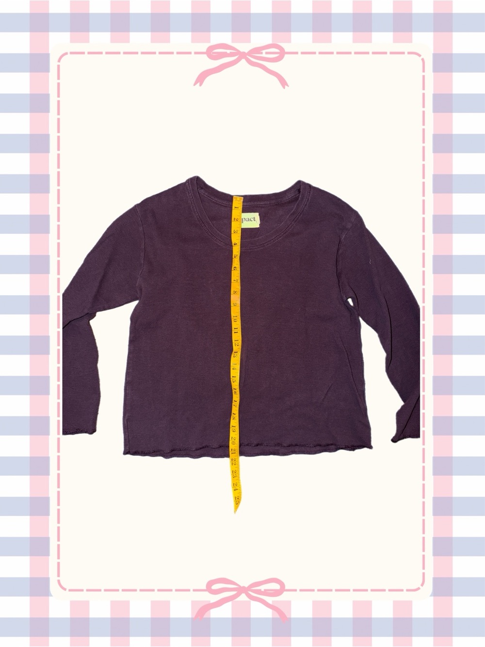 PACT Long Sleeve Purple Ribbed Tee - Picture 4 of 5